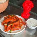Fresno Chili Hot Wings with a side of Creme Fraiche Ranch.